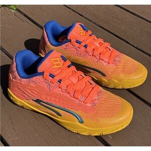 Puma Stewie 3 Dawn In Cuse Basketball Sneakers Women 7.5 Peach Yellow Sizzle